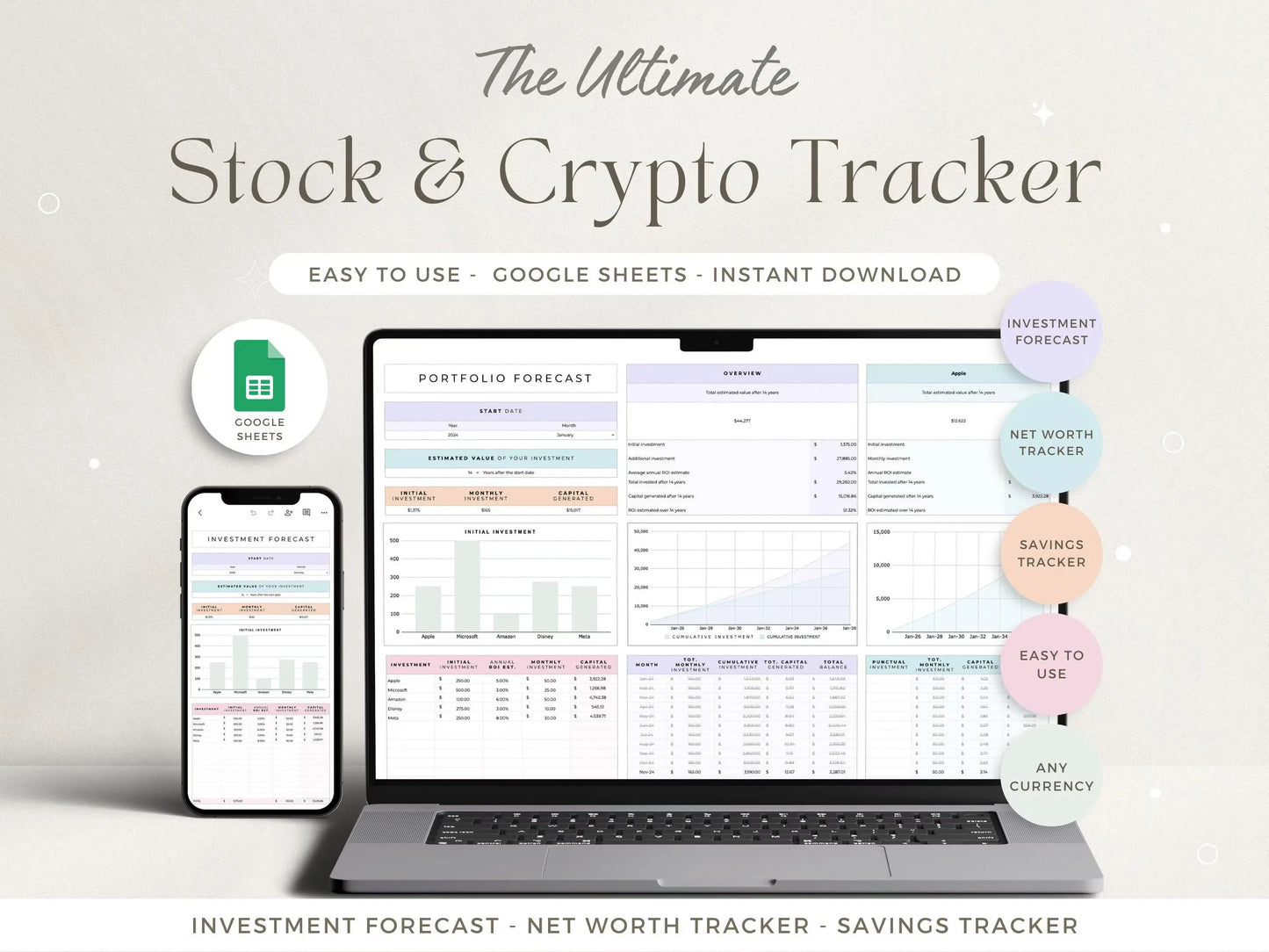 Portefeuille Bourse & Crypto – Google Sheets