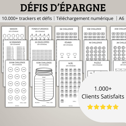 10.000+ Défis d'Épargne & Enveloppe Budget