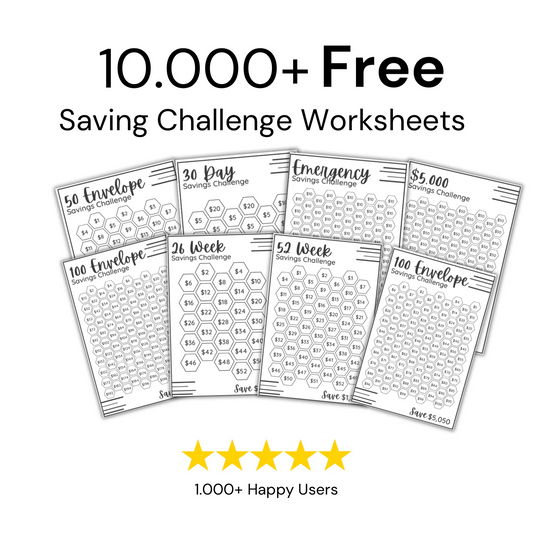 10.000+ Free Money Saving Challenge Worksheets