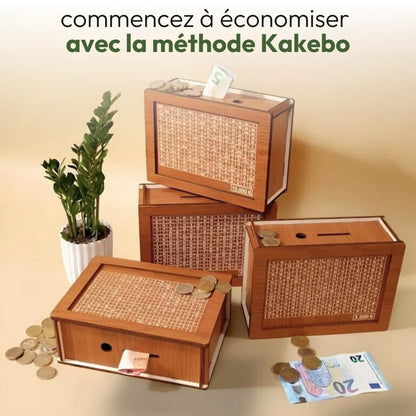 Piggy Bank de madera con objetivo de ahorro